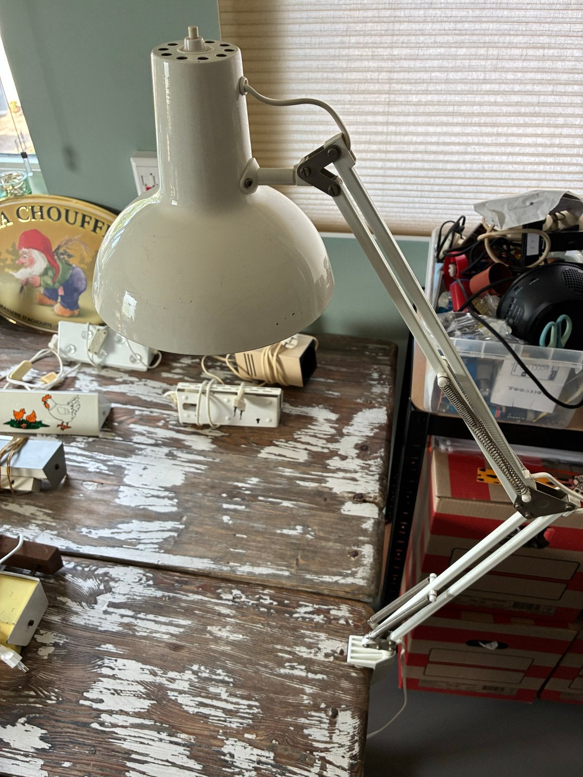 Vintage Massive architectenlamp - Made in Belgium, Ophalen of Verzenden