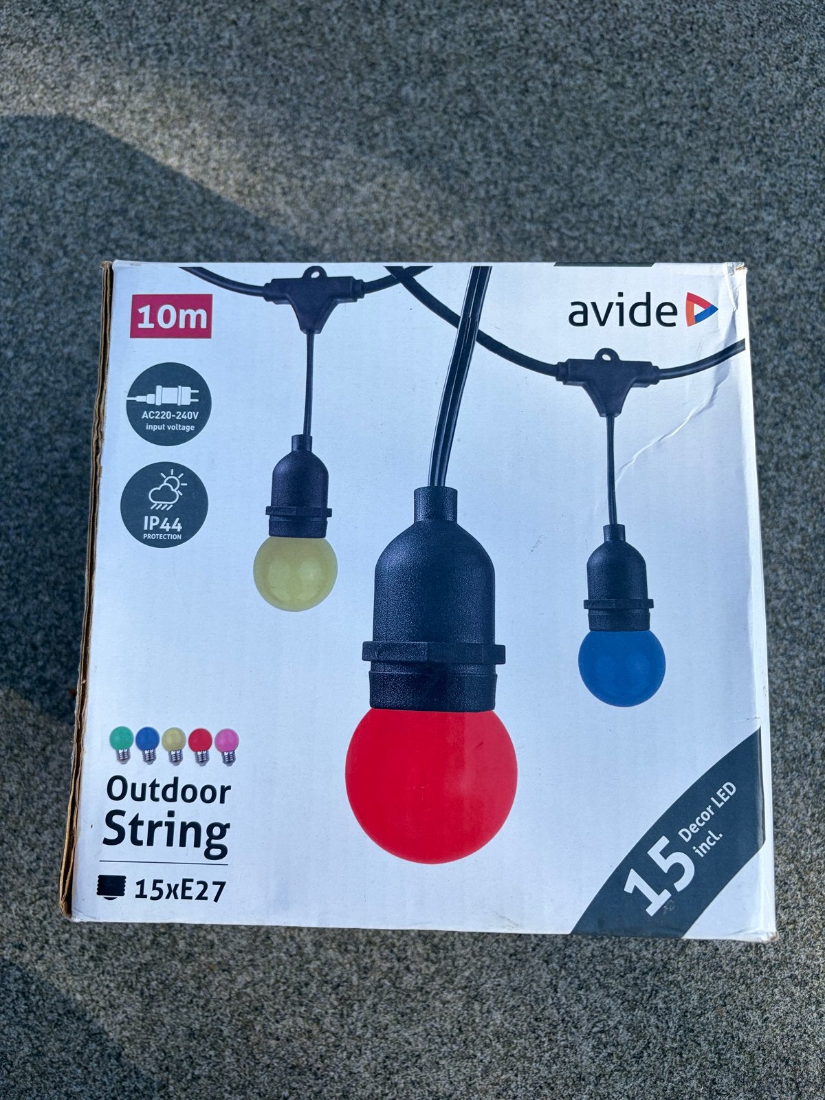 Gloednieuwe Avide Outdoor String Tuinlampjes - 15x E27 LED, Tuin en Terras, Buitenverlichting, Ophalen, Kunststof, Minder dan 50 watt