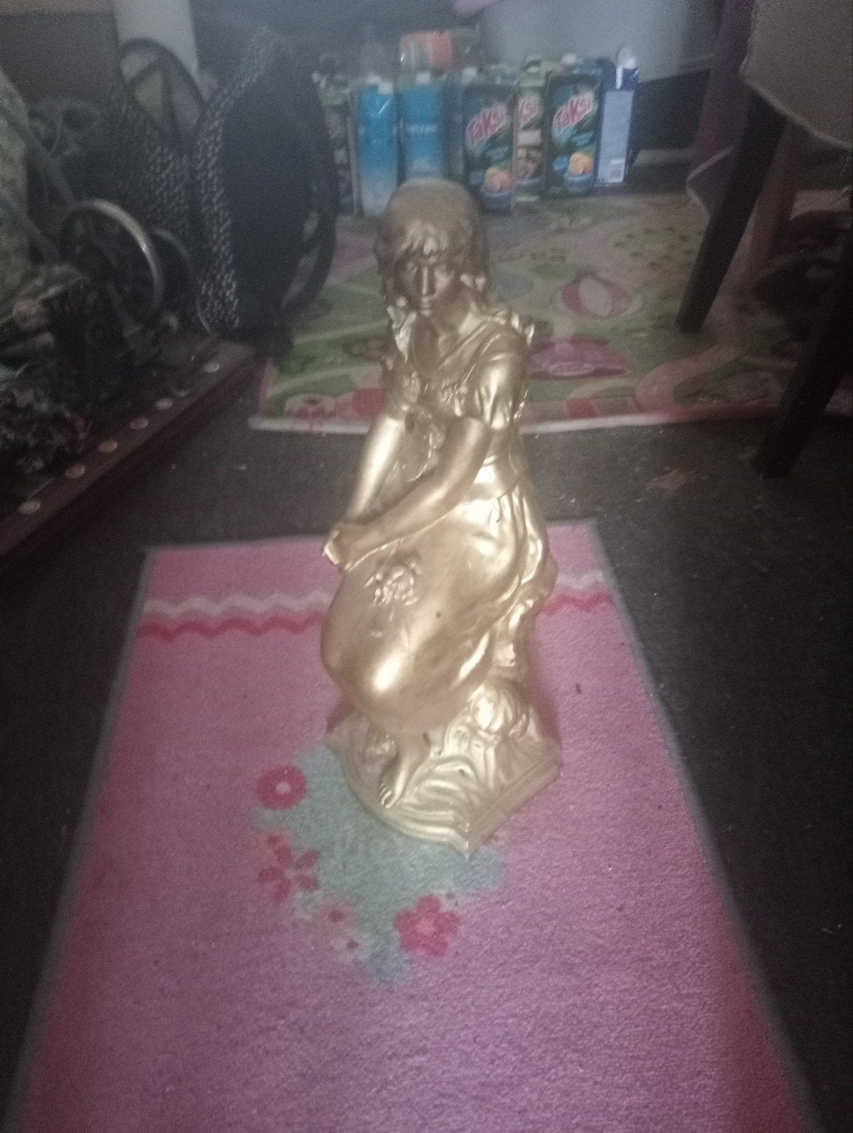 mooi goudkleur vrouwenbeeld, Antiek en Kunst, Ophalen