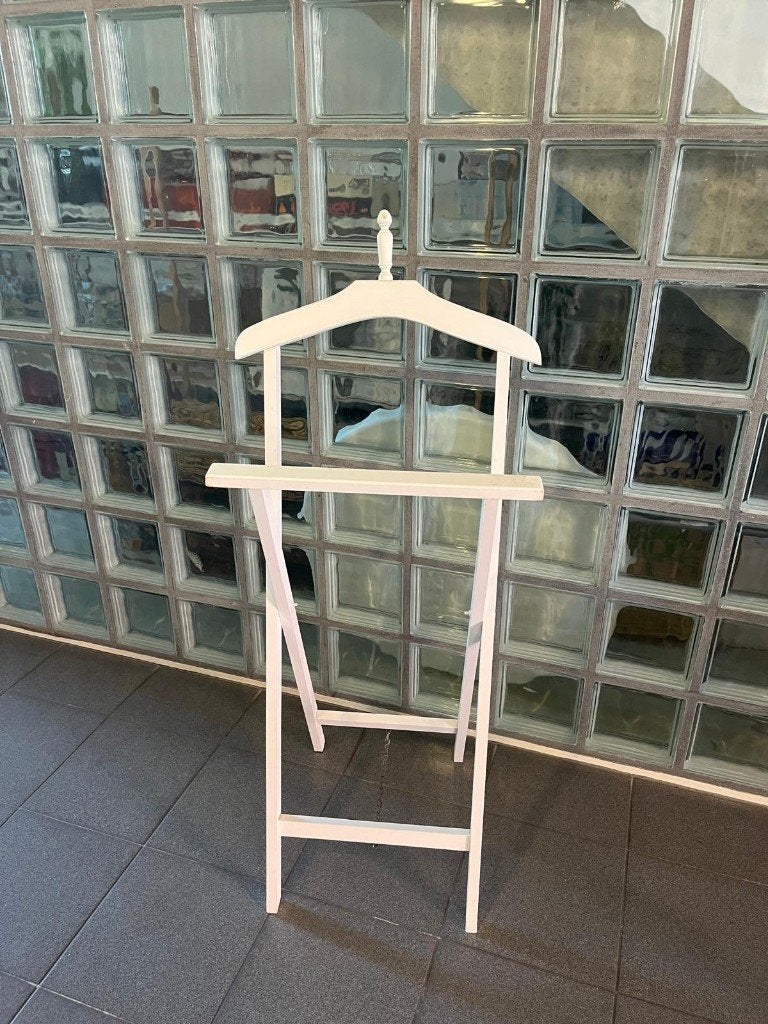 Zeer stijlvol uniek houten kledingrekje (wit), Ophalen, Gebruikt