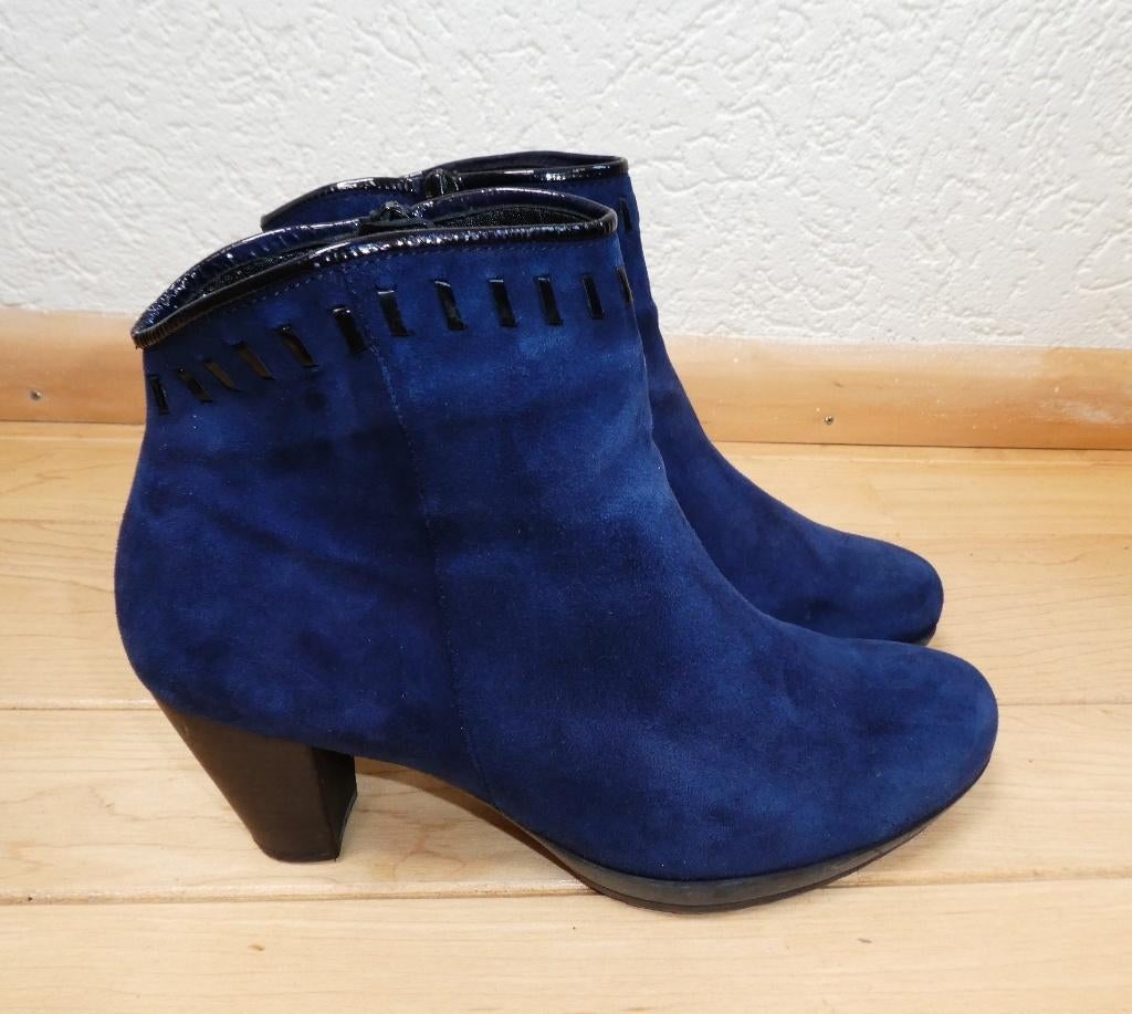 Gabor enkellaarzen maat 38 koningsblauw suède hak 6,5 cm, Kleding | Dames, Schoenen, Lage of Enkellaarzen, Gabor, Zo goed als nieuw