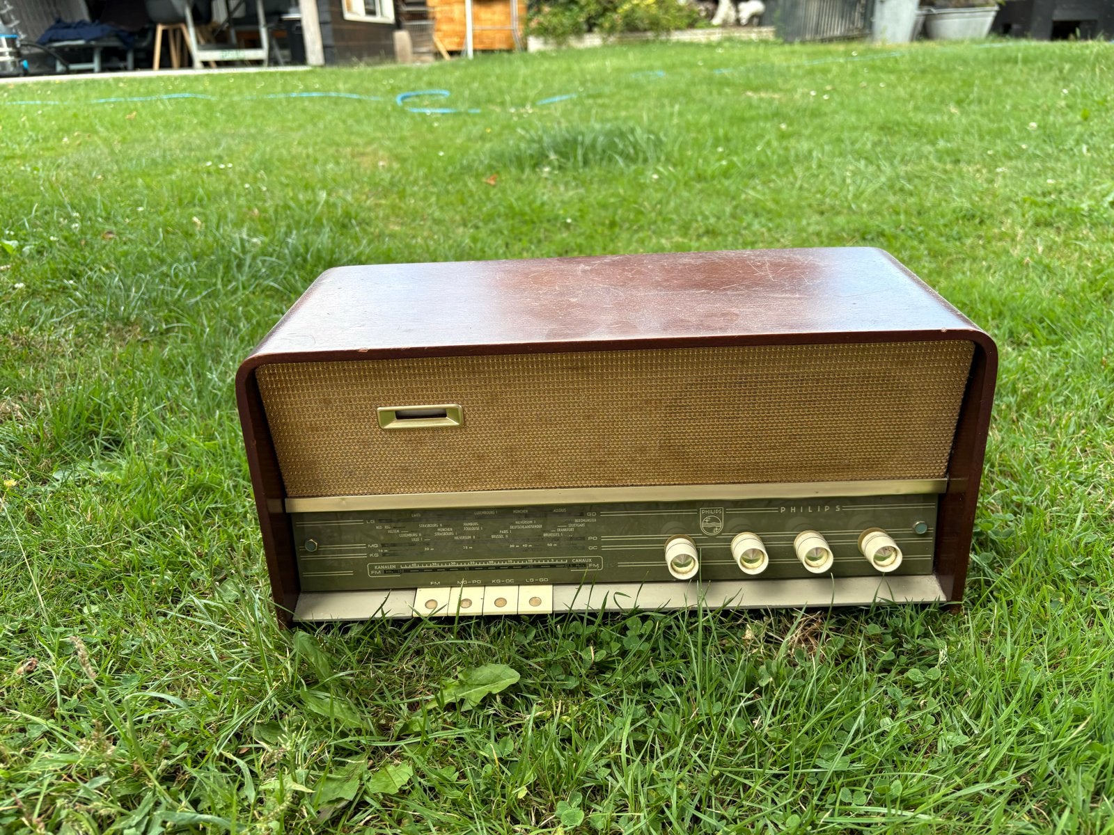 Vintage Philips buizenradio - werkend, Ophalen, Gebruikt, Radio