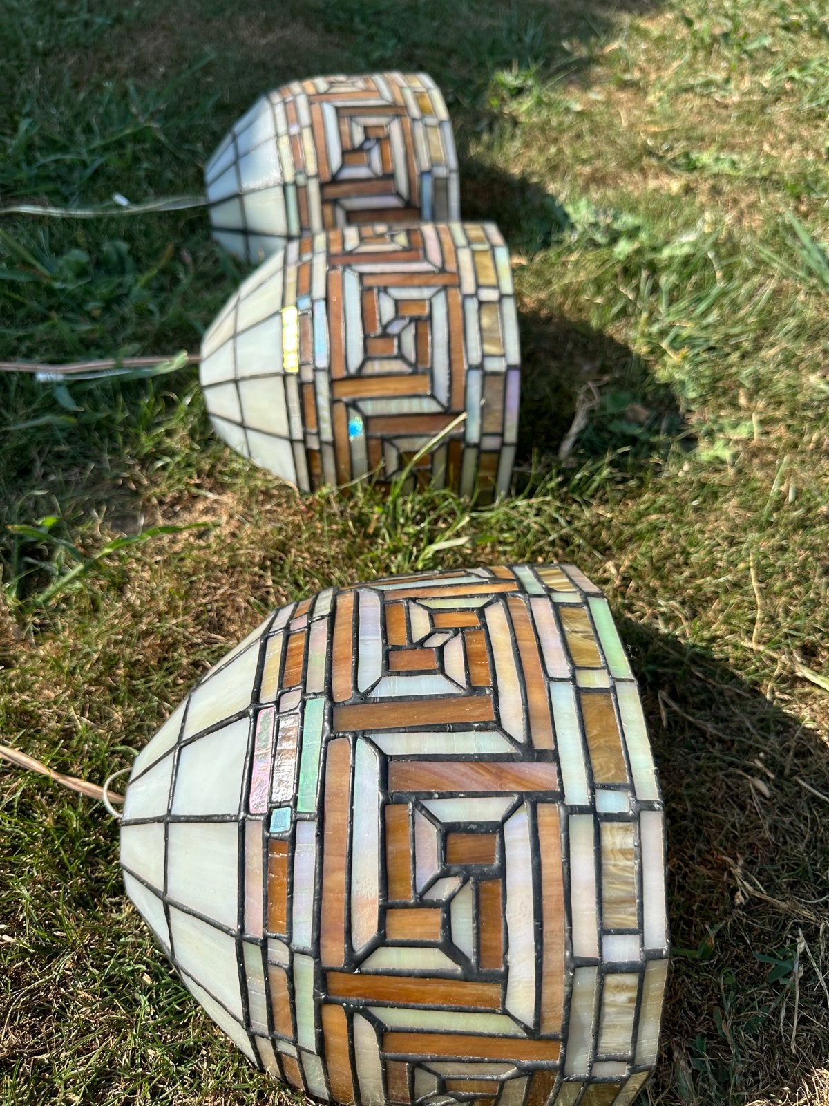 Set van 3 Tiffany-stijl lampenkappen, Antiek en Kunst, Ophalen