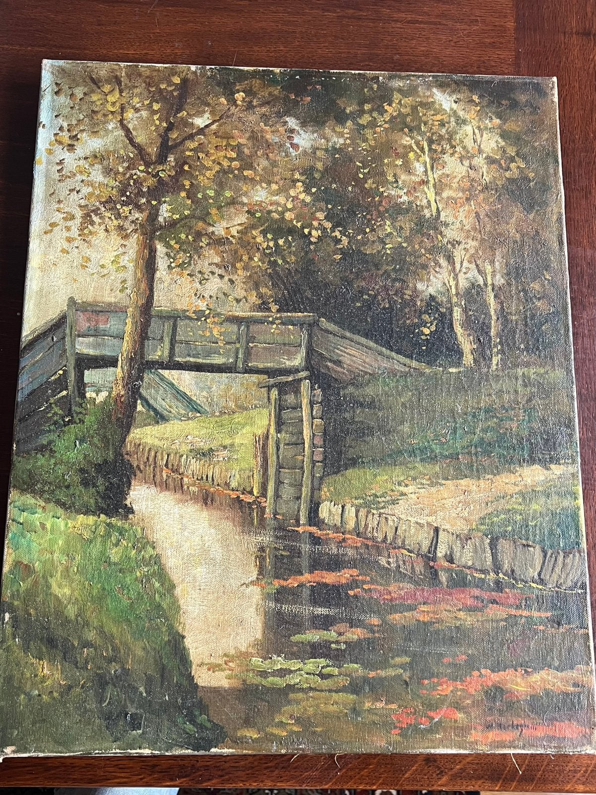 Olieverf schilderij W. Markestein , Giethoorn, Ophalen of Verzenden
