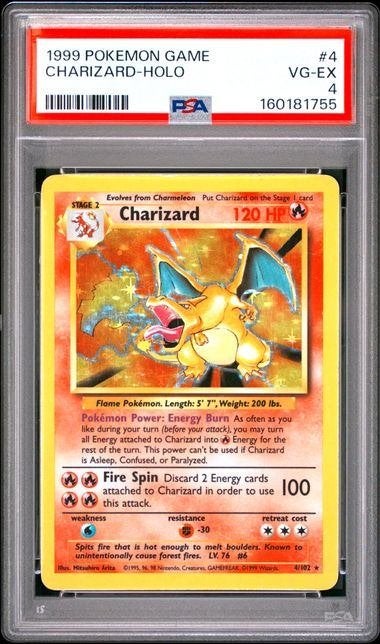 4/102 base charizard psa 4, Hobby en Vrije tijd, Ophalen of Verzenden, Zo goed als nieuw
