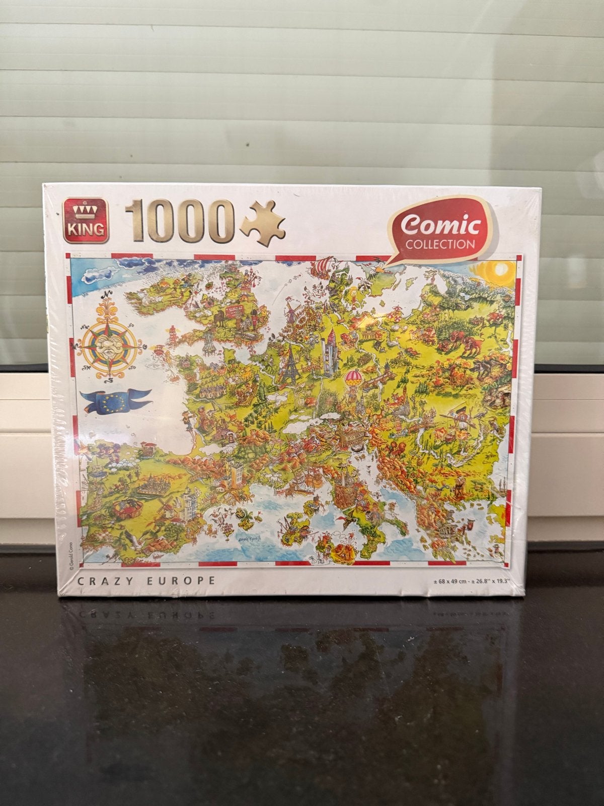 King Legpuzzel 1000 stukjes Crazy Europe Nieuw, Ophalen, 500 t/m 1500 stukjes, Nieuw, Legpuzzel