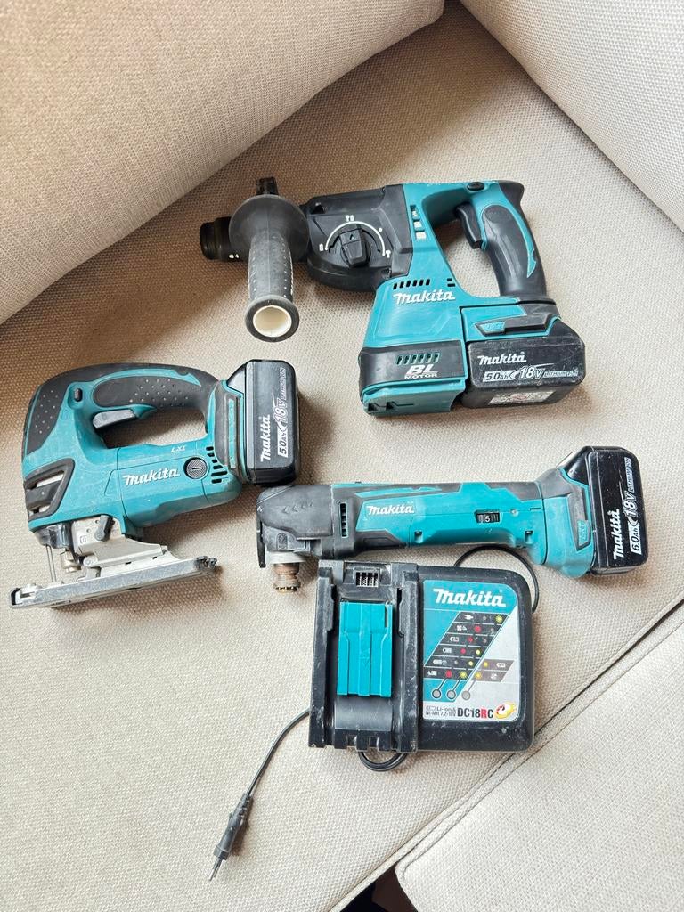 Makita Gereedschap Set: Boorhamer, Decoupeerzaag, Multitool, Ophalen of Verzenden, Gebruikt, Overige typen, Klopboormechanisme