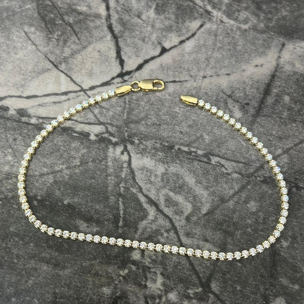 14 karaat gouden armband tennisarmband prachtig model, Ophalen of Verzenden, Zo goed als nieuw, Goud