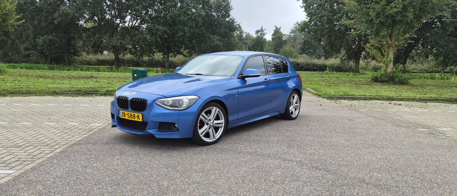 BMW 1-Serie 116i 136PK 5D Aut. 2014 Blauw, Xenon verlichting, 4 cilinders, Blauw, Alcantara