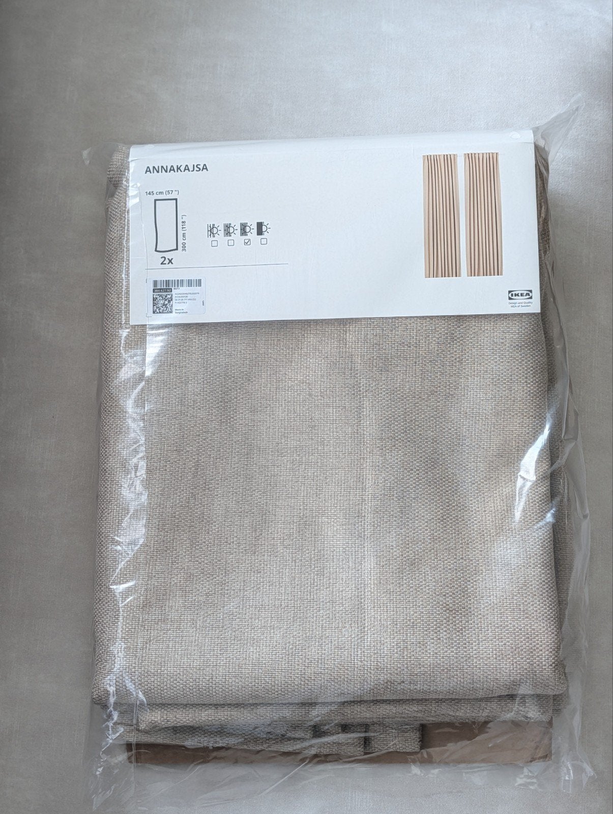 *** IKEA ANNAKAJSA gordijn | Nieuw ***, 300 cm, Verduisterend, Beige, Ophalen of Verzenden