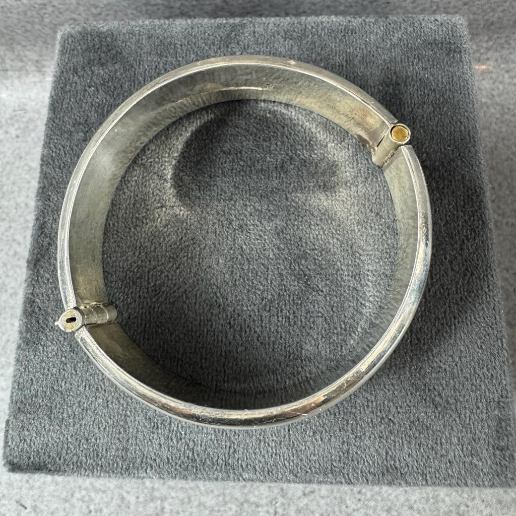 Zilveren Armband | Harde band | 39,38g | 6,2cm ø | 408087, Ophalen of Verzenden, Gebruikt, Zilver, Zilver