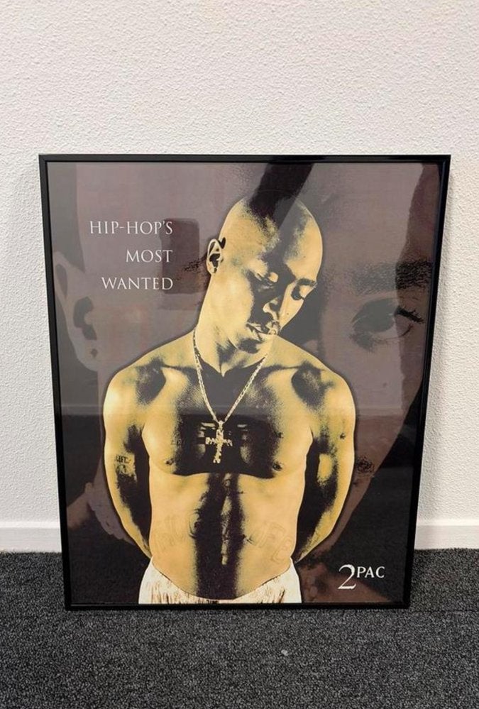 Tupac Shakur aka 2Pac, 90’s ingelijste poster 50,5x40,5 cm, Antiek en Kunst, Kunst | Tekeningen en Foto's, Ophalen, Foto, Print/reproductie