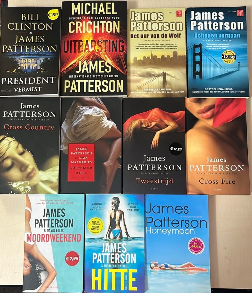 14 x James Patterson, president vermist, hitte, moordweekend, Boeken, Thrillers, Ophalen of Verzenden, Zo goed als nieuw, Wereld overig