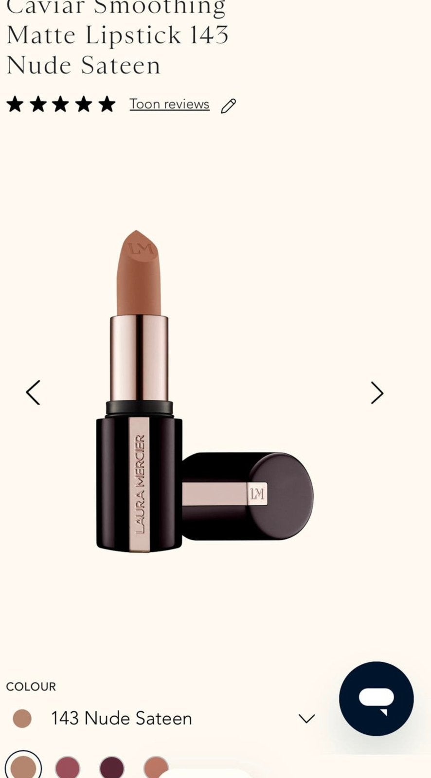 Laura Mercier Caviar Smoothing Matte Lipstick 143 Nude Satee, Ophalen of Verzenden, Zo goed als nieuw