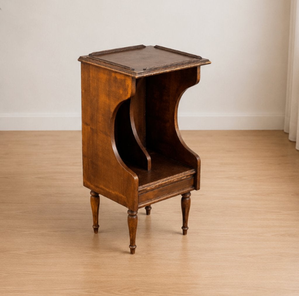 Vintage Houten Telefoontafel, Bijzettafel, Plantentafeltje, Antiek en Kunst, Ophalen