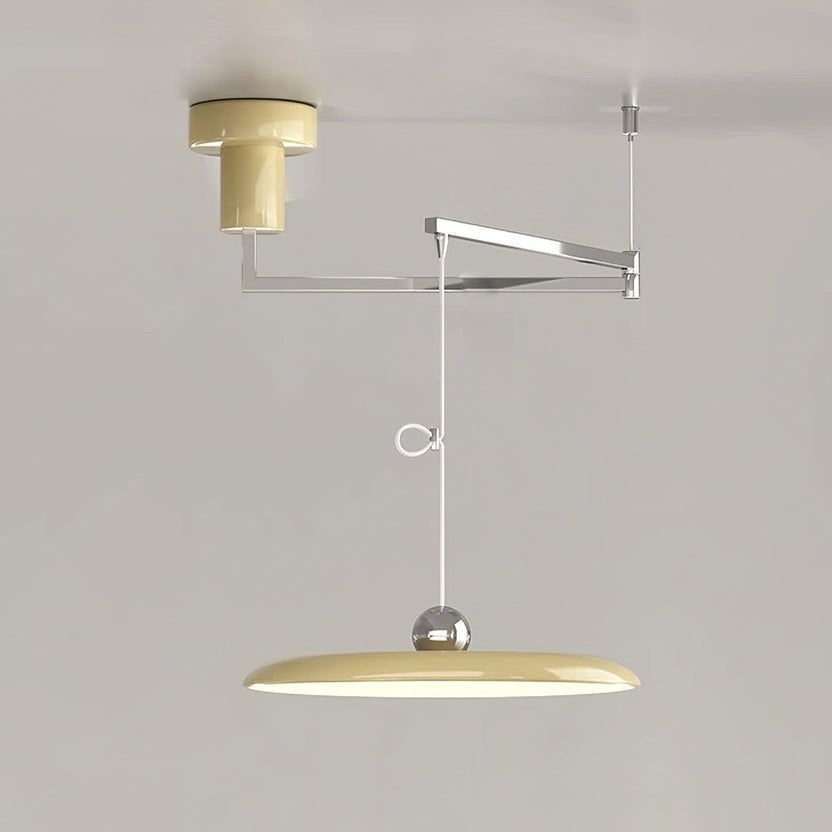 Verstelbare hanglamp met horizontale arm en ronde kap NIEUW, Ophalen of Verzenden, Nieuw, Metaal