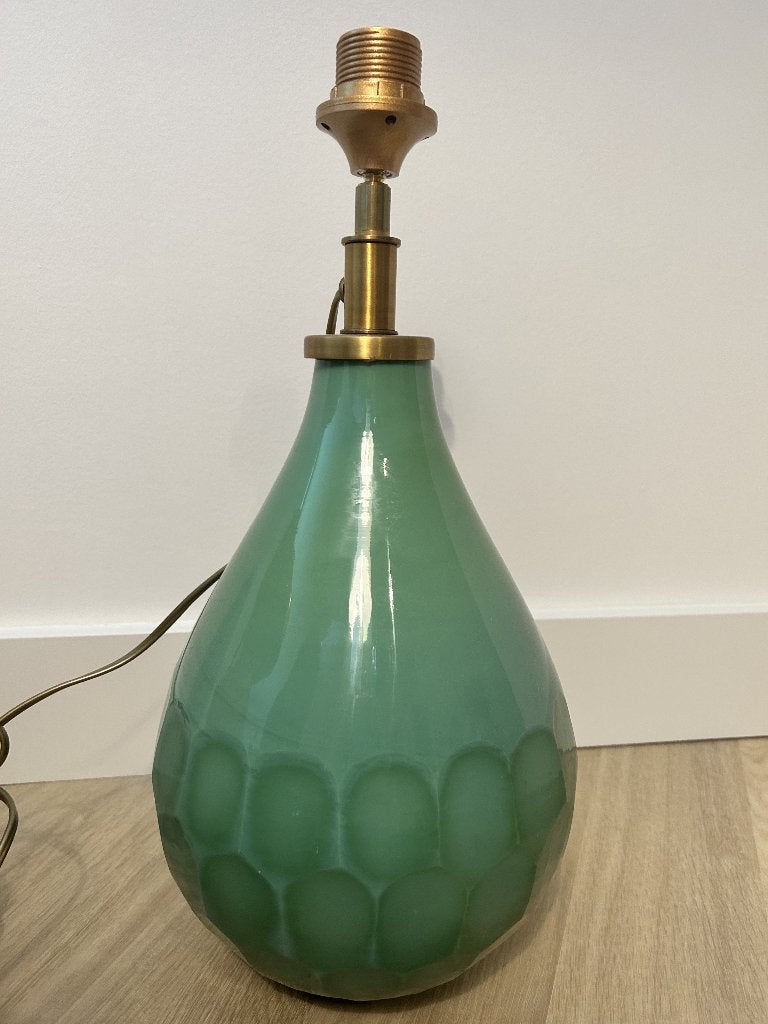 ZGAN Tafellamp lampenvoet lamp turquoise, Blauw, Ophalen, Zo goed als nieuw, Glas