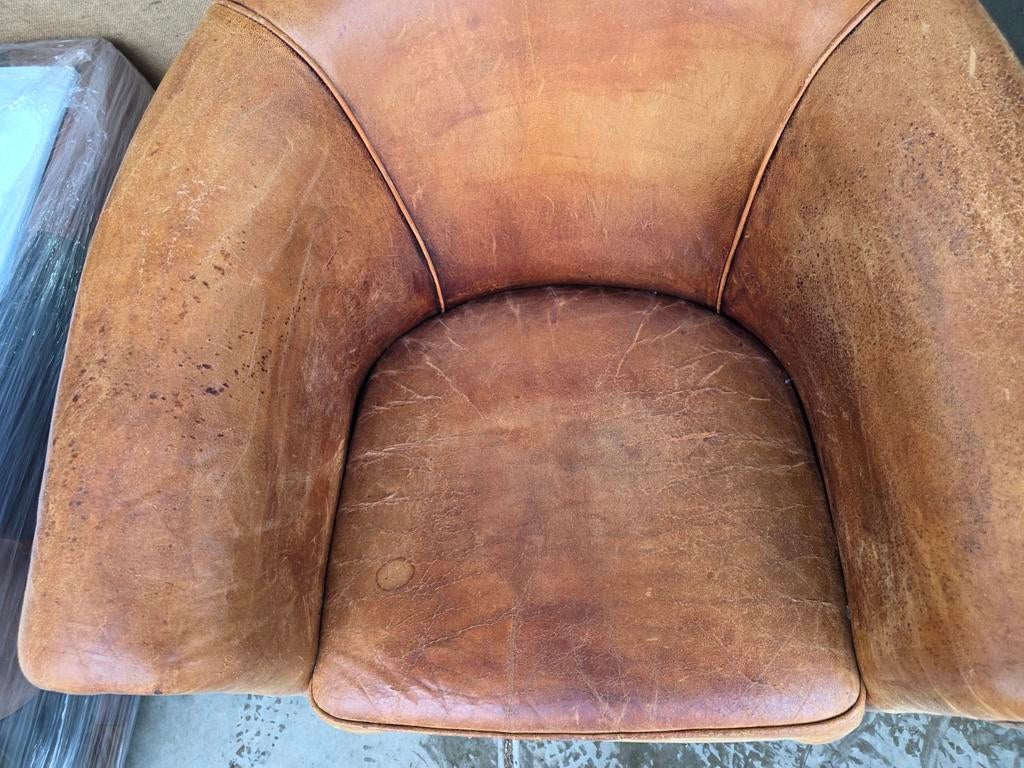 2x DNG Schapenleren Fauteuil + BEZORGING, DNG, Gebruikt, Twee, Bruin