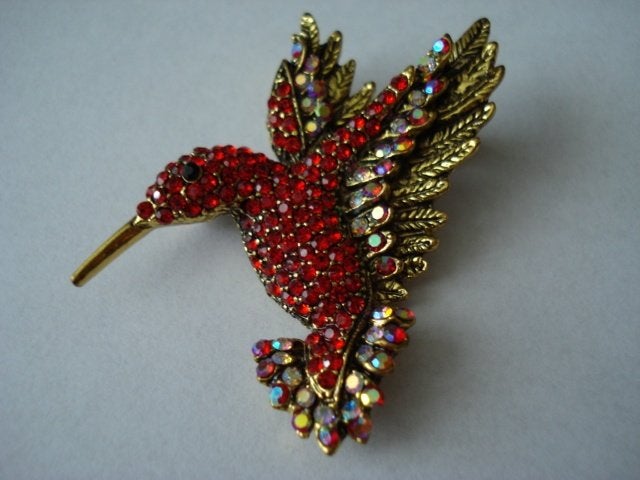 Kolibrie broche, Overige materialen, 4 tot 7 cm, Overige kleuren, Nieuw