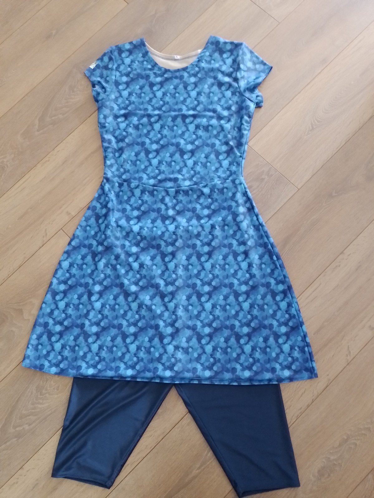 badpak/zwemjurk + legging, Ophalen, Gedragen, Blauw, Overige typen