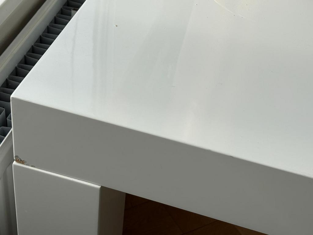 Supermooie eettafel van Goossens wonen  wit  hoogglans, Ophalen, 100 tot 150 cm, 200 cm of meer, Zo goed als nieuw