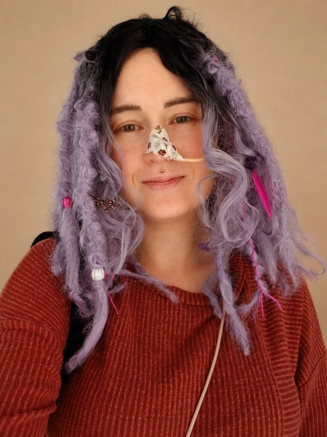 Messy lila pastel dreadlock wig, Ophalen of Verzenden, Nieuw, Pruik of Haarverlenging