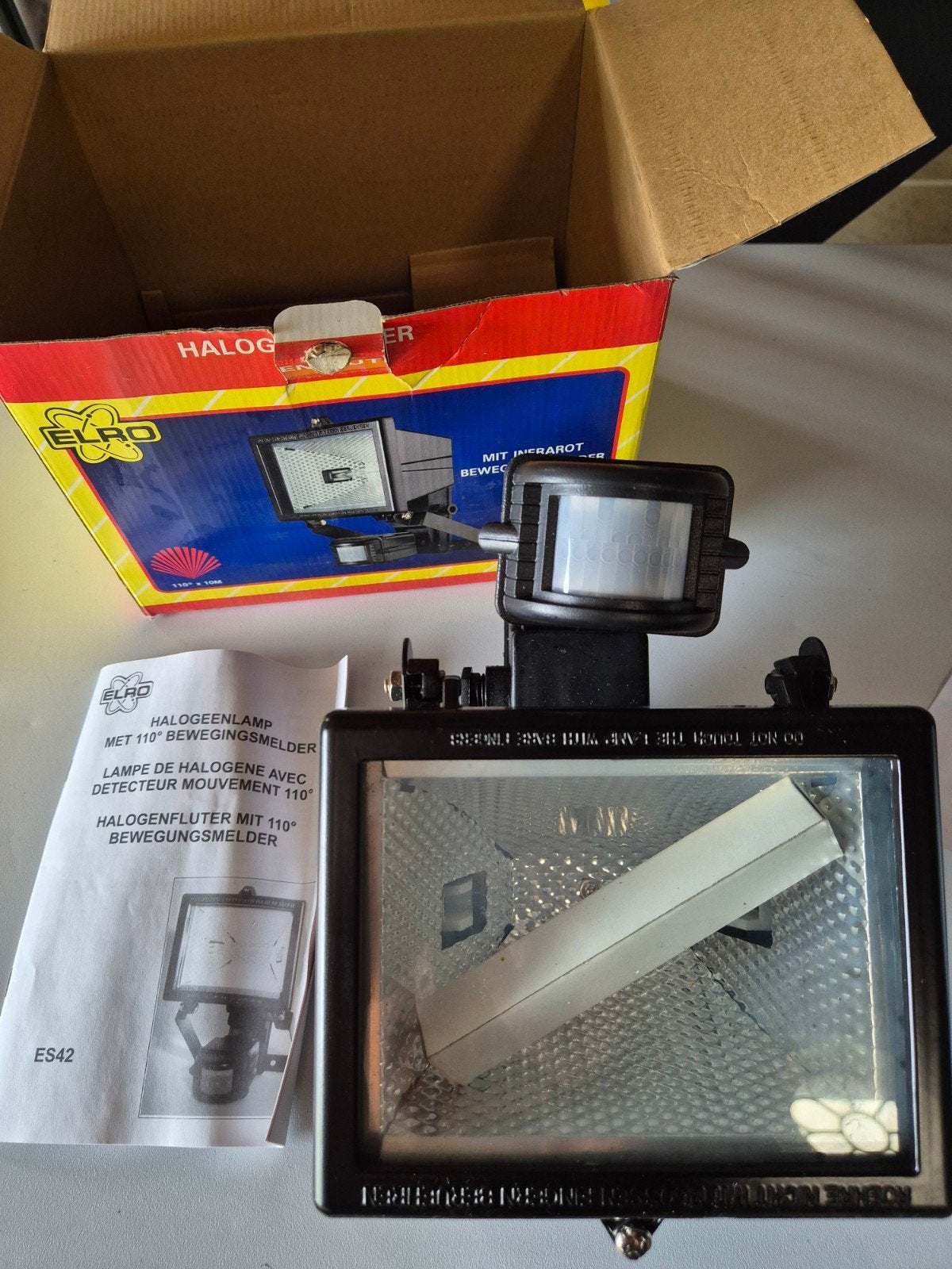 Elro Halogeen Buitenlamp met Infrarood Bewegingsmelder 500W, Wandlamp, Ophalen of Verzenden, Netvoeding, 250 watt of meer