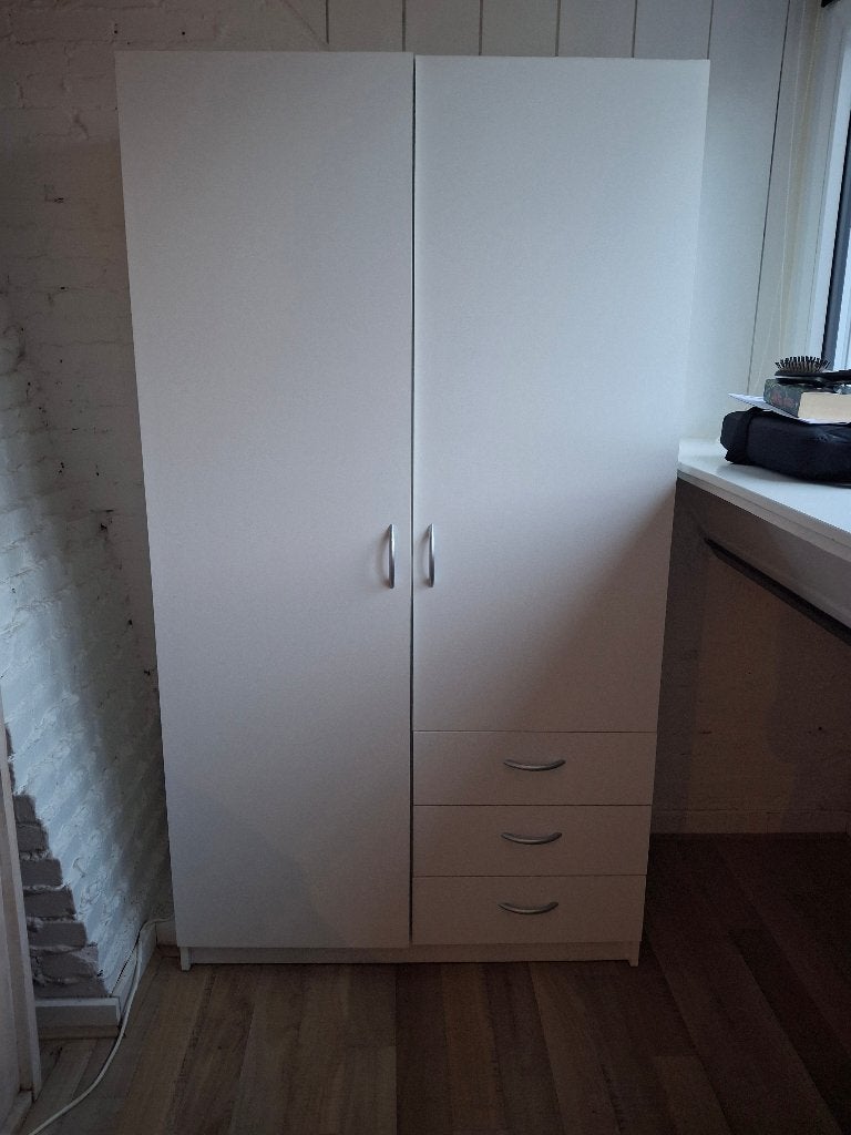 Kledingkast met planken, lades en hangrails, Gebruikt, 50 tot 100 cm, 150 tot 200 cm, 50 tot 75 cm