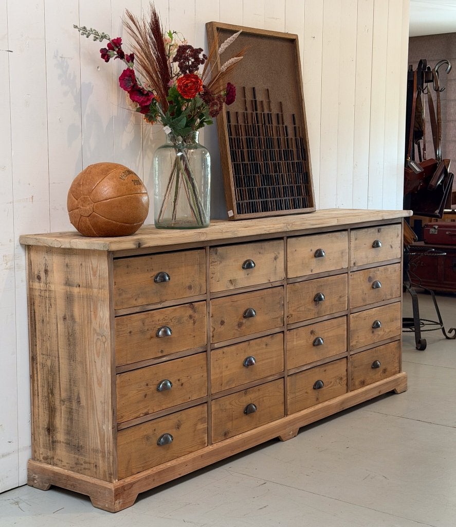 Ladekast, Houten dressoir, Ladeblok, Grenen kast, Wandmeubel, 5 laden of meer, Ophalen of Verzenden, Zo goed als nieuw, 200 cm of meer