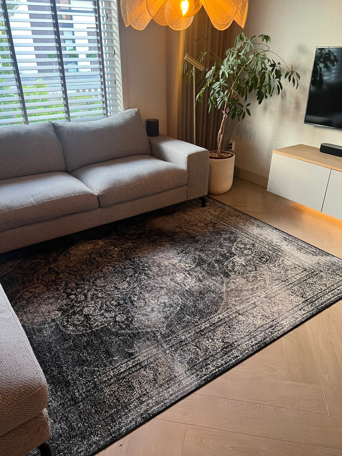 Dutchbone vloerkleed (rugged dark, 300x200), Ophalen, Gebruikt, 150 tot 200 cm, 200 cm of meer