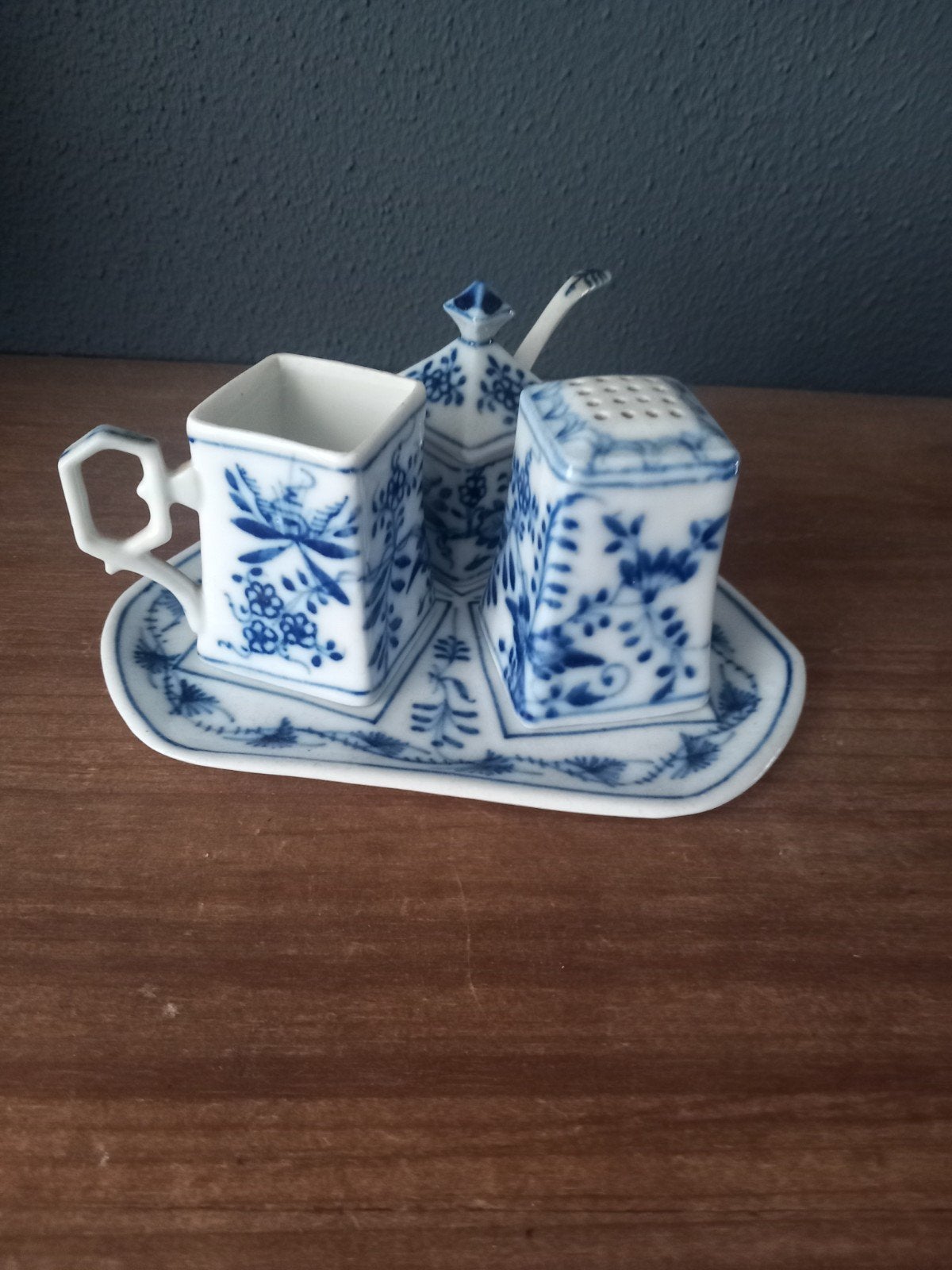 Specerijensetje met zout, peper en mosterdpotje Meissen?, Ophalen of Verzenden