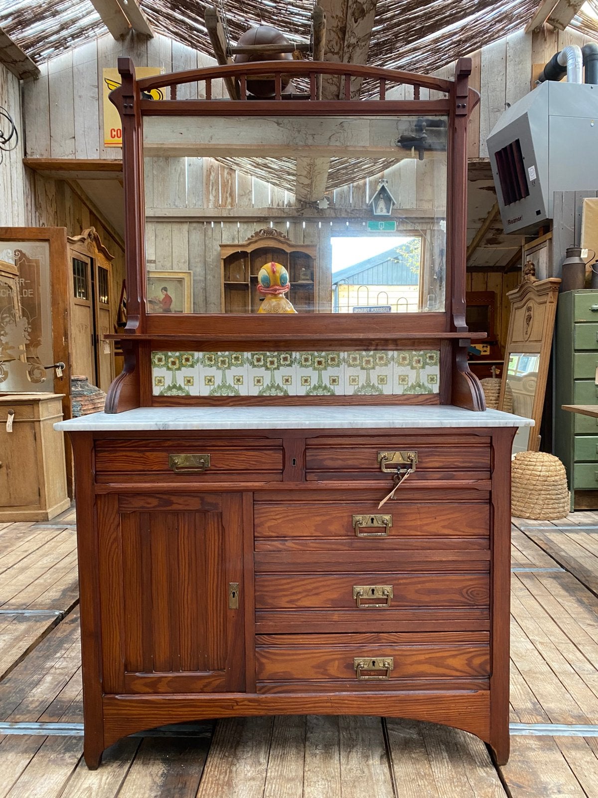 Art Deco Franse kast commode badkamermeubel, Ophalen