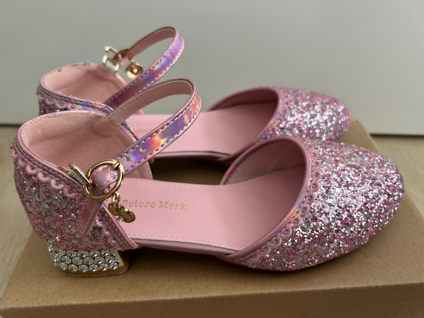 Prinsessen schoenen Roze Glitter maat 35, Ophalen, Zo goed als nieuw
