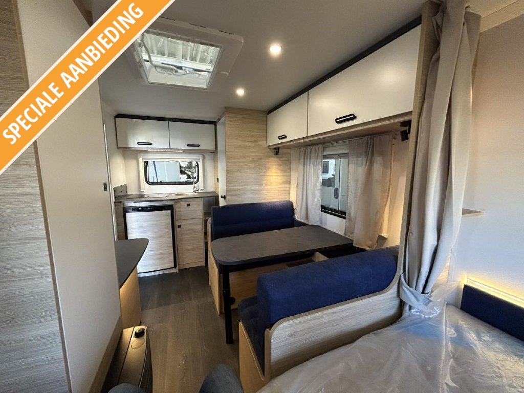 Caravelair Alba 400 Dwarsbed + Lichtgewicht, Caravans en Kamperen, Schokbreker, Bedrijf, Treinzit, 750 - 1000 kg