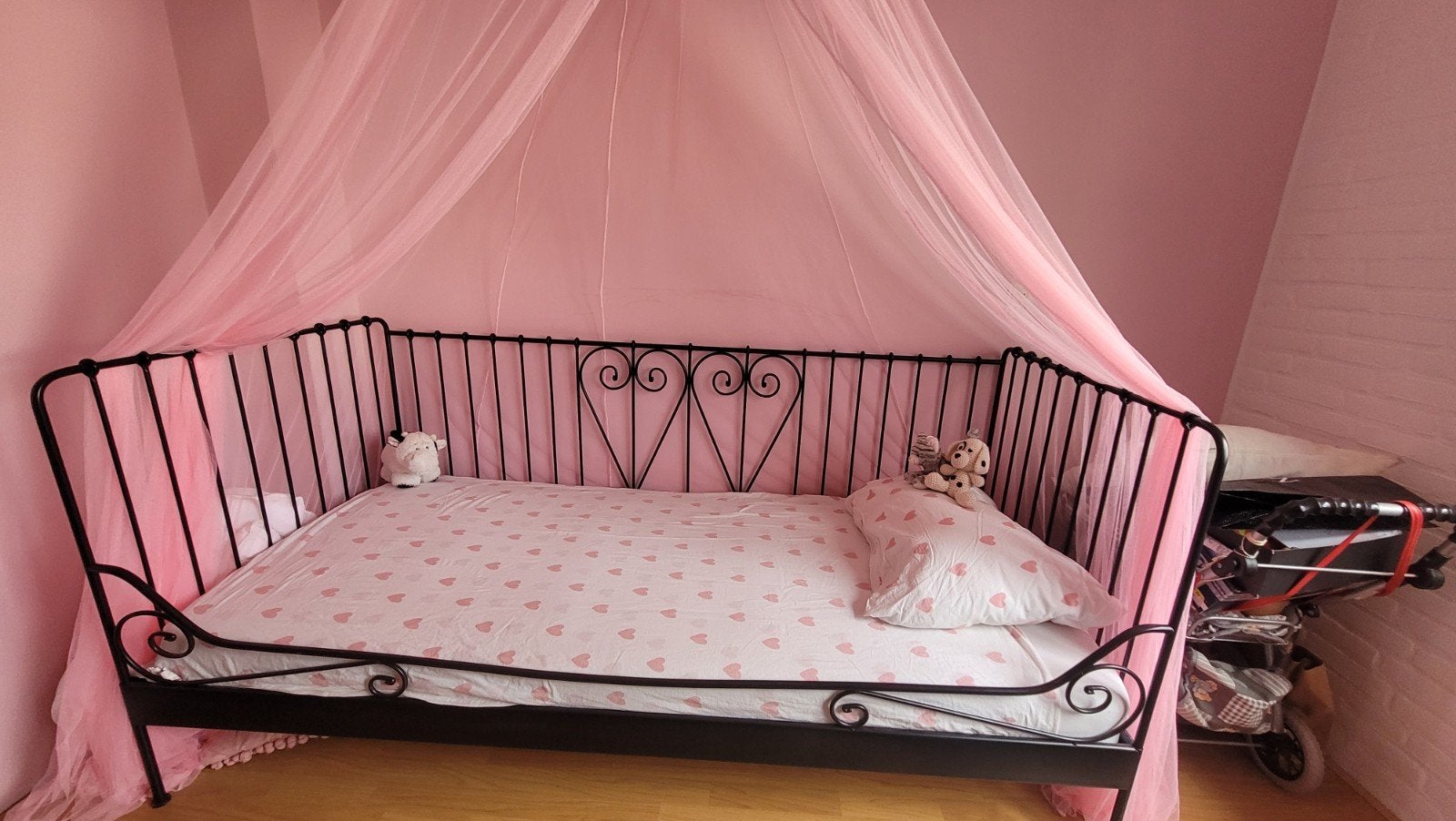 ikea Meldal meiden bed 90x200, Ophalen, Eenpersoons, Zwart, Zo goed als nieuw