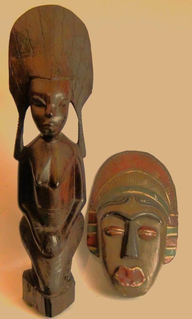 AFRIKAANS HOUTSNIJWERK "Makonde"  50 cm, Antiek en Kunst, Kunst | Beelden en Houtsnijwerken, Ophalen of Verzenden