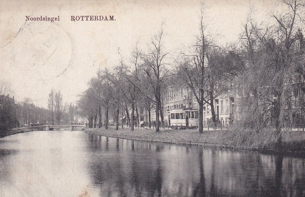 729Q Rotterdam, Noordsingel Oz., tram lijn 3, Zomerhofbrug, Ophalen of Verzenden, Voor 1920, Gelopen, Zuid-Holland