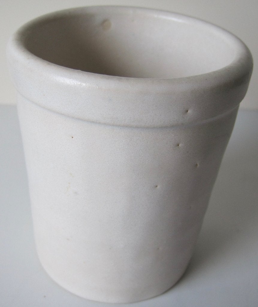 crèmekleurige bloempot met rand, Tuin en Terras, Bloempotten, Rond, Binnen, Ophalen of Verzenden, Zo goed als nieuw