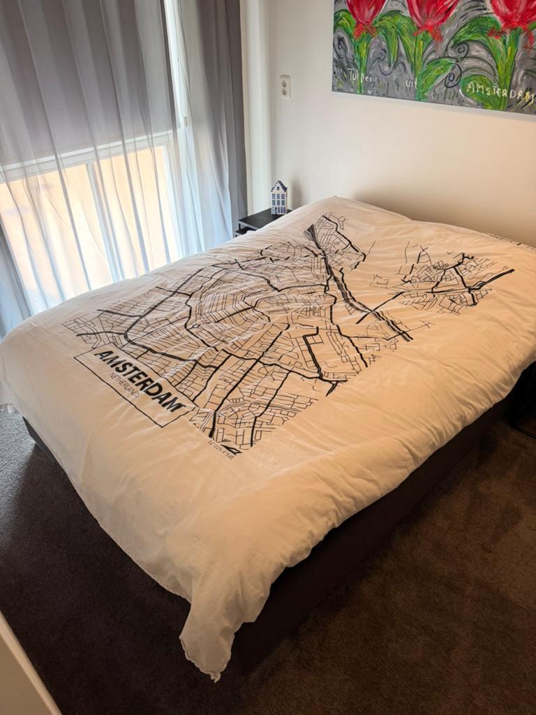 Auping boxspring 140x200 cm (ZGAN gebruikt als logeerbed), Ophalen, 140 cm, Zo goed als nieuw, Twijfelaar