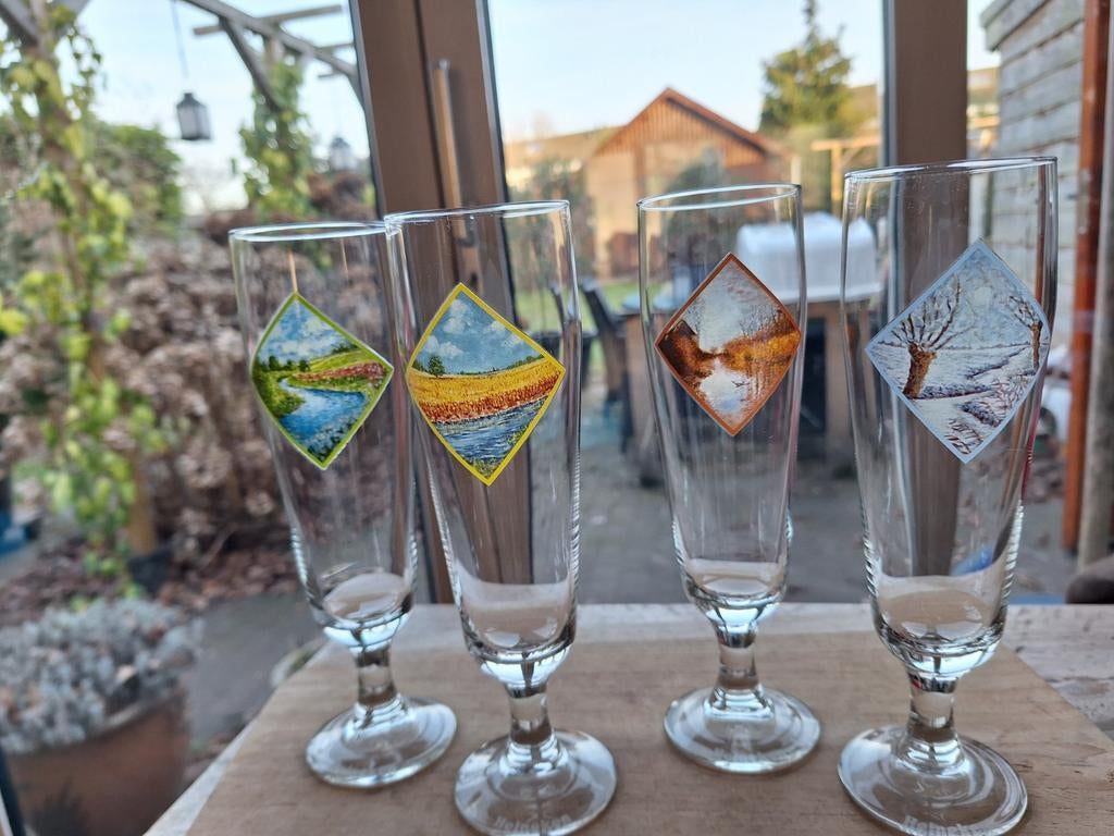 Heineken Jaargetijden Glazen - Set van 4, Ophalen of Verzenden