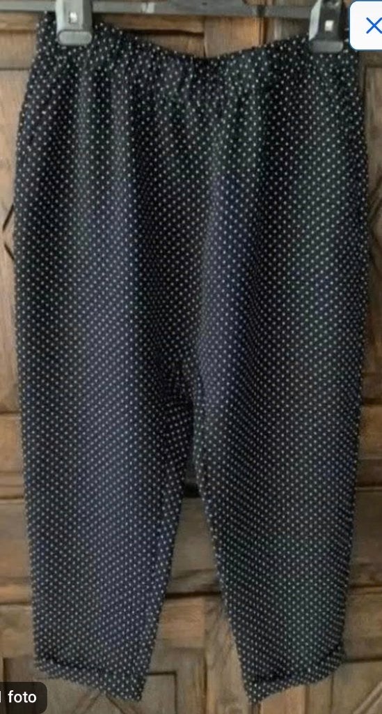 Zwarte damesbroek, broek met witte stippen; M; ZARA, Maat 38/40 (M), Zwart, Ophalen of Verzenden, Zo goed als nieuw