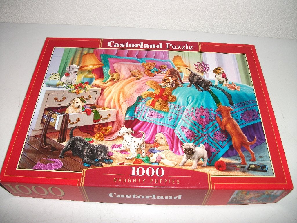 Costorland puzzel Naughty puppies 1000 stuks, Ophalen of Verzenden, 500 t/m 1500 stukjes, Zo goed als nieuw, Legpuzzel