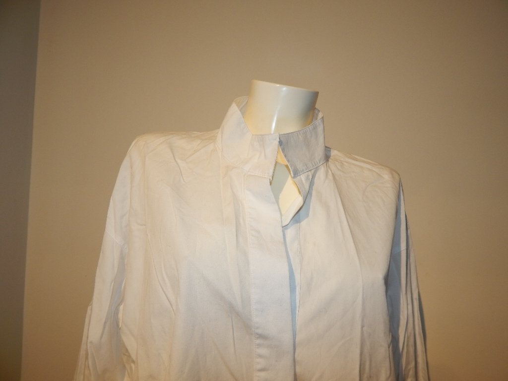 Vince witte baggy oversized blouse opstaand kraagje mt L, Wit, Maat 42/44 (L), Ophalen of Verzenden, Zo goed als nieuw