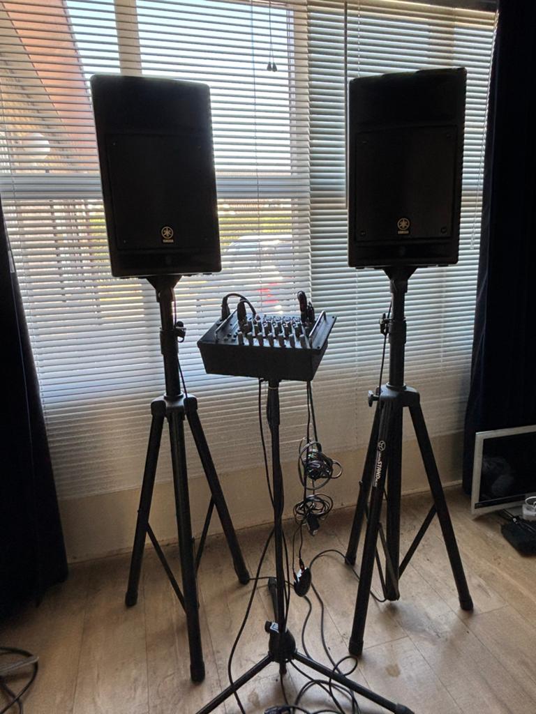 Yamaha stagepas 300 sets met mixer, Audio, Tv en Foto, Luidsprekers, Gebruikt, 120 watt of meer, Front, Rear of Stereo speakers