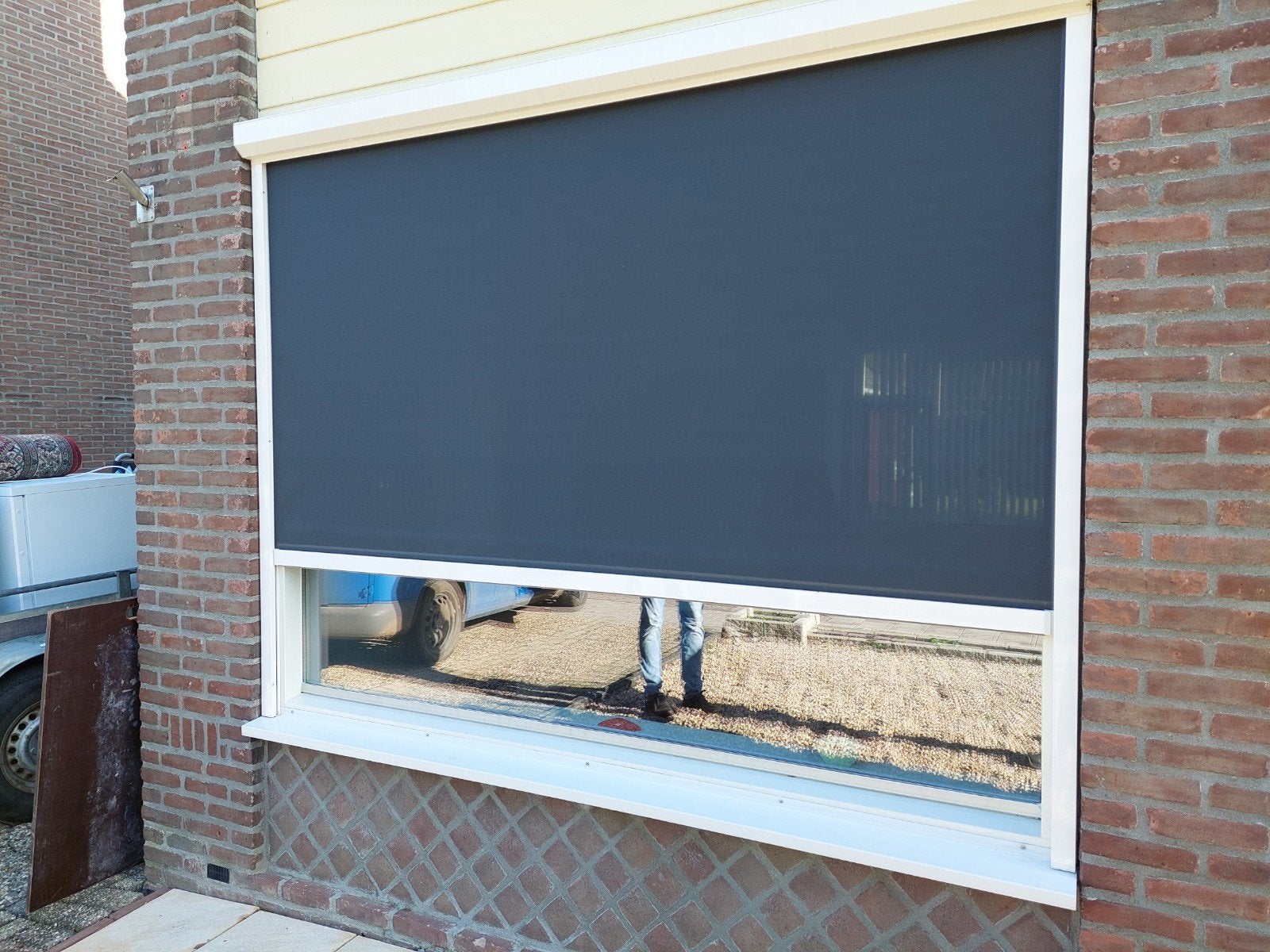 Elektrisch zonnescherm - 234 cm breed, 184 cm hoog, Tuin en Terras, Ophalen, Gebruikt, Elektrisch, Minder dan 250 cm