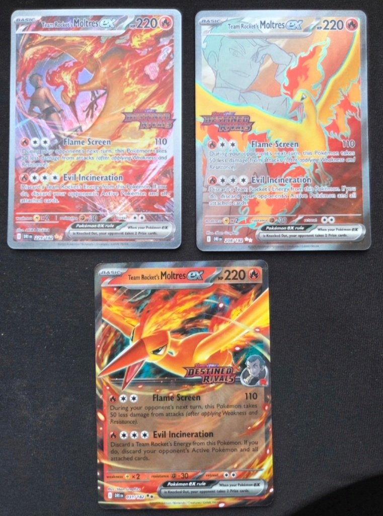 3x Team Rocket's Moltres stamped pokemon kaarten, Ophalen of Verzenden, Meerdere kaarten