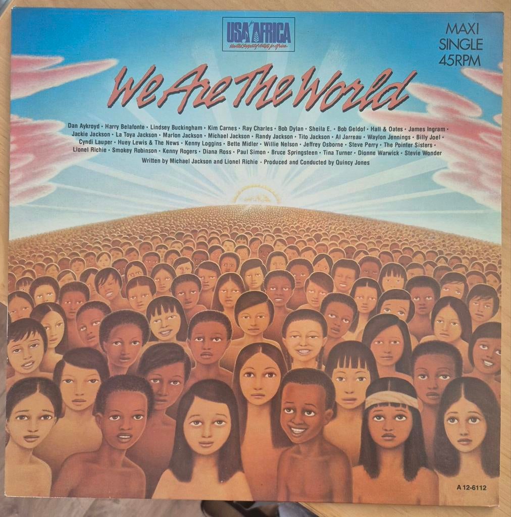 USA for Africa - We Are The World Maxi-Single (45RPM), Cd's en Dvd's, Vinyl Singles, Gebruikt, Maxi-single, 1980 - 1989, Ophalen of Verzenden