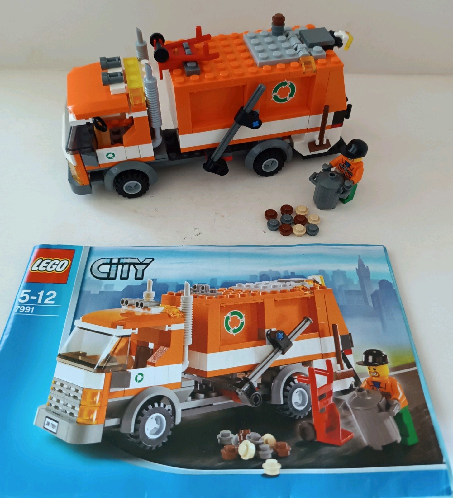 Lego City 7991 Vuilniswagen compleet met instructies, Lego, Ophalen of Verzenden, Inclusief instructies, Complete set