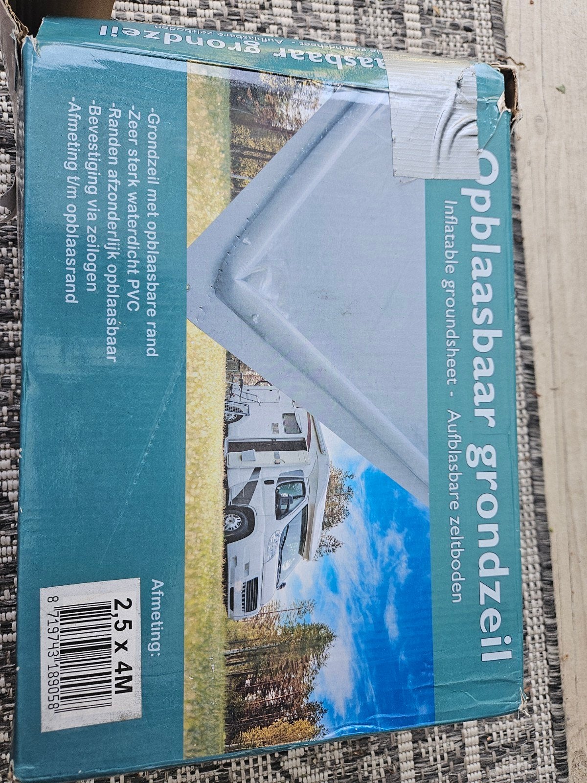 Opblaasbaar grondzeil 2.5 x 4M - Waterdicht PVC, Ophalen, Gebruikt