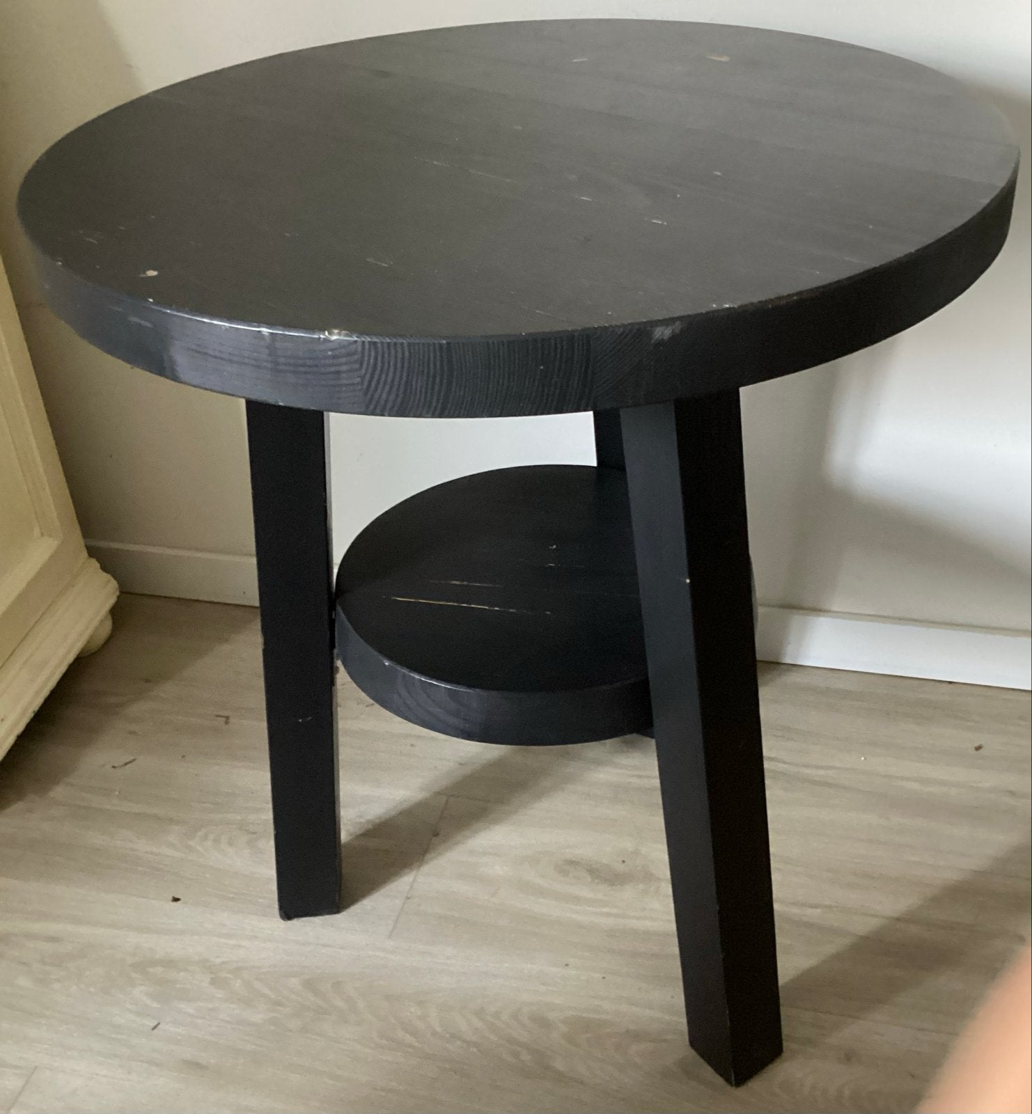 ZWART HOUTEN BIJZETTAFELTJE /PLANTENTAFELTJE /SALONTAFELTJE, Ophalen of Verzenden, Gebruikt